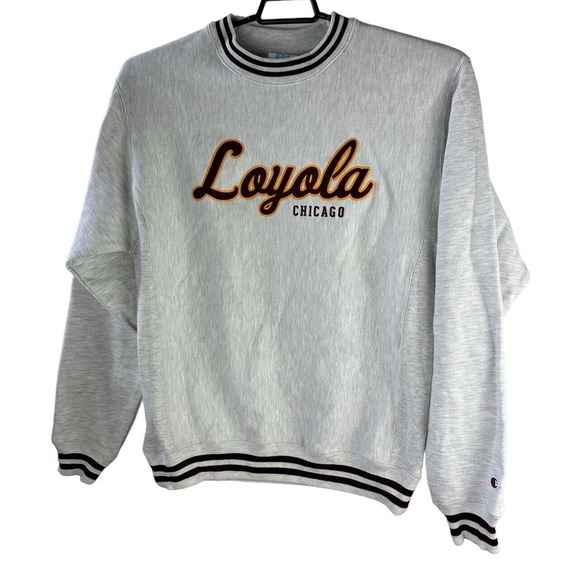 NWT Champion Reverse Weave Crew Loyola University Sweatshirt Gray Size Medium - Picture 9 of 9